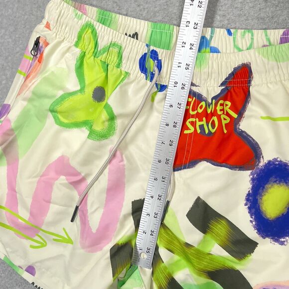 NEW OAS Flower Shop Swim Shorts Mens Size Large Floral Trunks Pockets Sweden - Picture 5 of 15